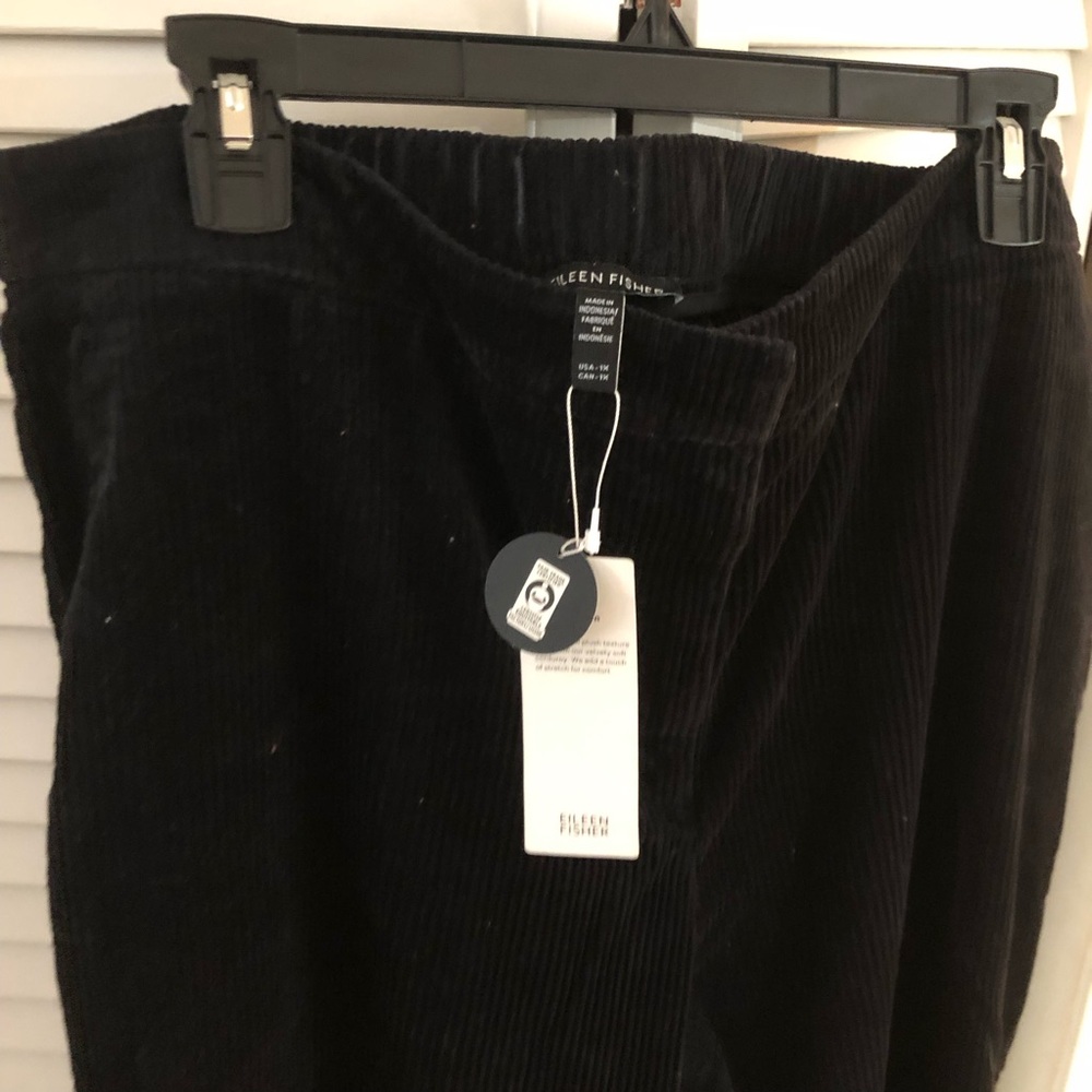 Eileen Fisher Black Wide-Leg Corduroy Pants 1X New With Tag - Picture 7 of 8